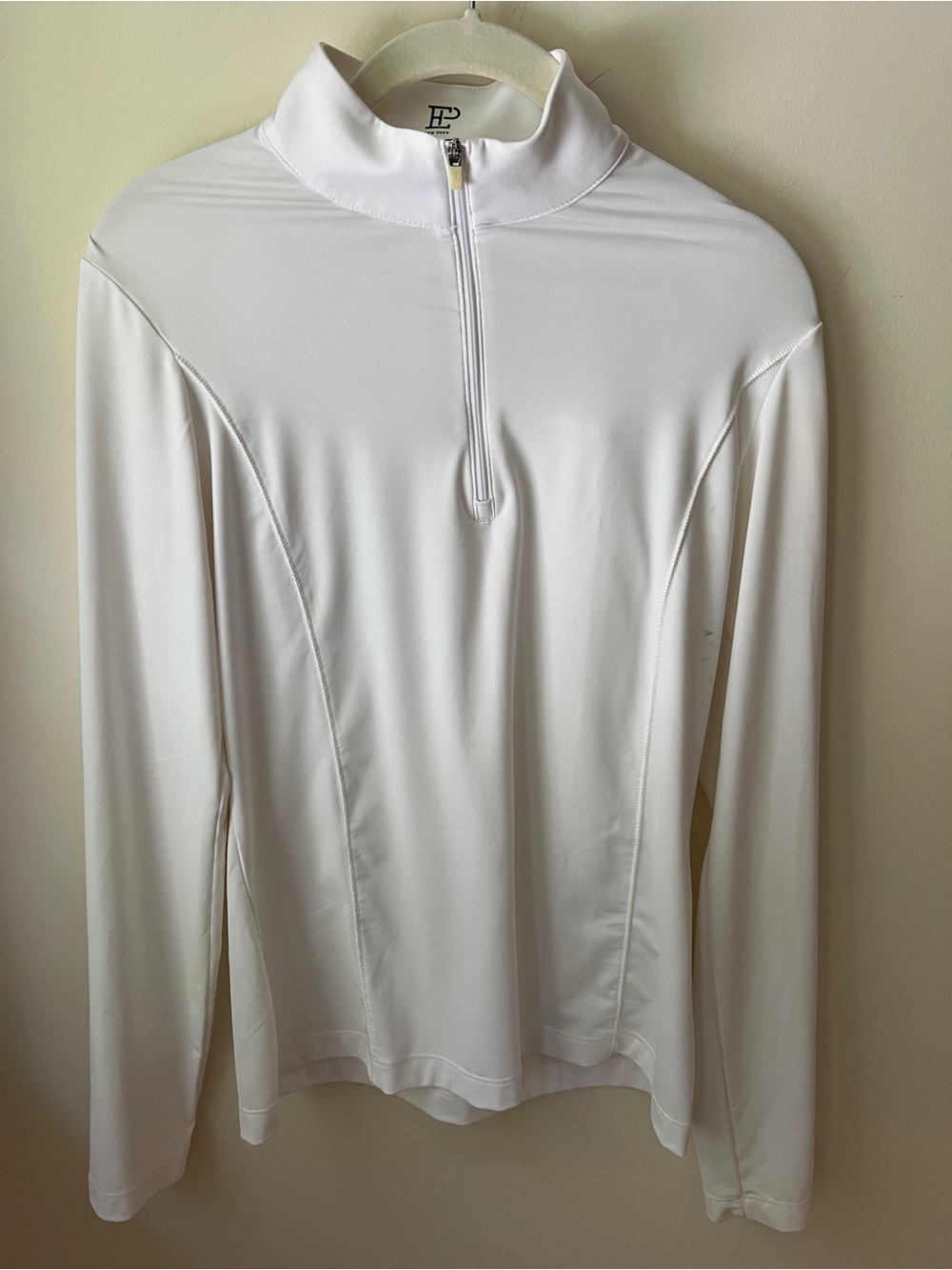 EP New York Women’s White Zip-Front Polo Golf Tennis